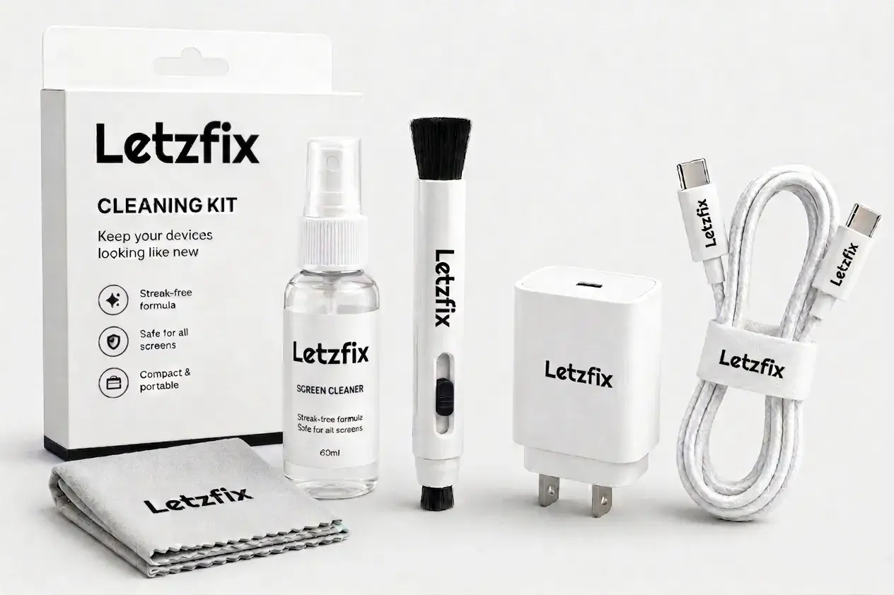 LetzFix Membership Kit — Screen protector, fast charger, premium cable, cleaning kit & deep clean